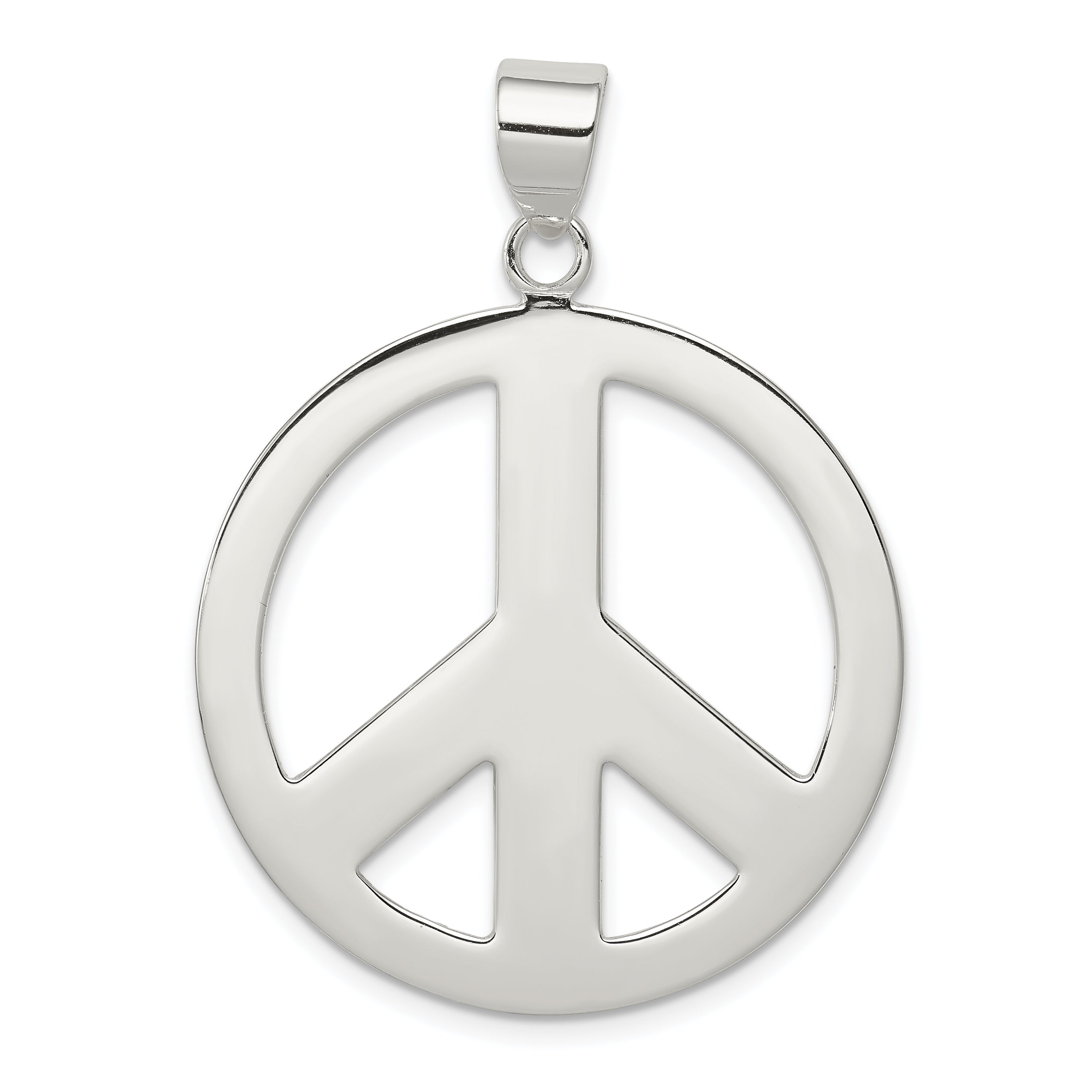 Sterling Silver Polished Peace Pendant