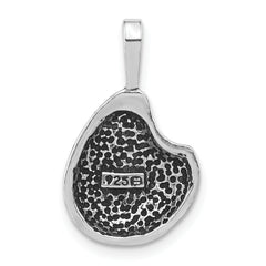 Unisex 925 Sterling Silver Polished Antiqued Shell Pendant by Sophia Jewelers