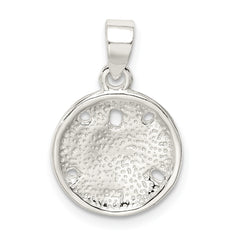 Sterling Silver 925 Sand Dollar Pendant with Polished Anti-Tarnish Finish
