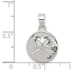 Sterling Silver 925 Sand Dollar Pendant with Polished Anti-Tarnish Finish