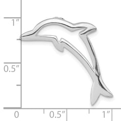 Sterling Silver Dolphin Pendant with Polished Finish for Women