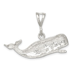 Sterling Silver 925 Whale Pendant with Polished Finish and Anti-Tarnish Design