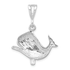 Sterling Silver 925 Polished Whale Pendant Unisex Elegant Design