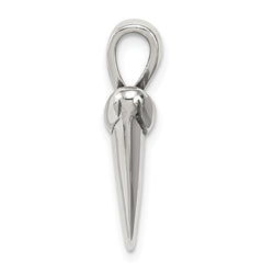 Sterling Silver 925 Men's Shark Tooth Pendant with Antiqued Finish