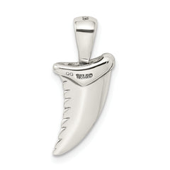 Sterling Silver 925 Men's Shark Tooth Pendant with Antiqued Finish