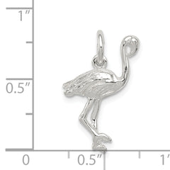 Sterling Silver 925 Flamingo Charm with Anti-Tarnish Coating