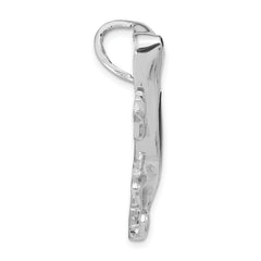 Sterling Silver 925 Gecko Pendant with Black Enamel Unisex Polished Finish