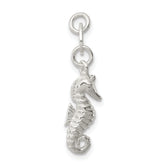 Sterling Silver Polished and Textured Seahorse Charm