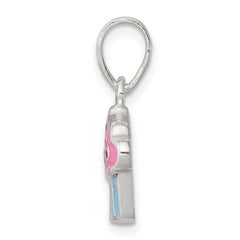 Sophia Jewelers Sterling Silver Enamel Cupcake Child Pendant Polished Finish