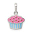 Sterling Silver Polished Enamel Cupcake Child Pendant