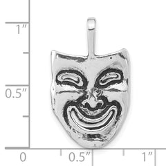 Sophia Jewelers Sterling Silver 925 Unisex Smiling Mask Pendant