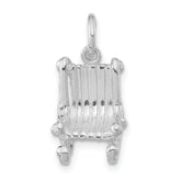 Sterling Silver 3-D Polished Rocking Chair Pendant