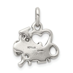 Sterling Silver 925 Cheer Pendant with Polished Antique Finish