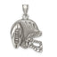 Football & Helmet Pendant in Sterling Silver, 28mm Antiqued - Sophia Jewelers