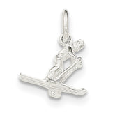 Sterling Silver Polished Skier Charm