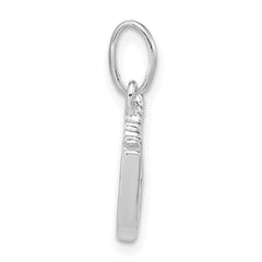 Sterling Silver 925 Polished Ice Skate Charm Unisex Textured Elegance