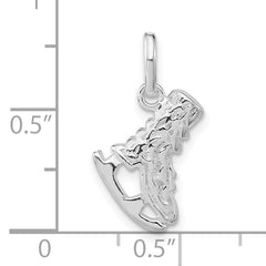 Sterling Silver 925 Ice Skate Charm Polished Unisex Pendant