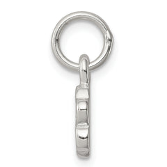 Sterling Silver 925 Paw Print Charm with Polished Textured Elegance