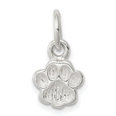 Sterling Silver Polished and Textured Paw Print Charm