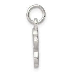 Sterling Silver 925 Paw Print Charm with Polished Textured Design