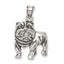 Bulldog Pendant in Sterling Silver, 23mm Antiqued - Sophia Jewelers