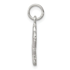 Sterling Silver 925 Dog Pendant Anti-tarnish Polished Textured Charm