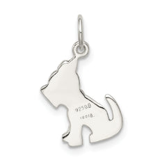 Sterling Silver 925 Dog Pendant Anti-tarnish Polished Textured Charm