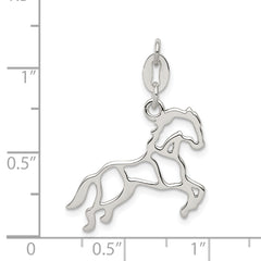 Sterling Silver 925 Polished Horse Charm for Men with Anti-Tarnish Finish