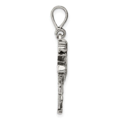 Sterling Silver 925 Men's Leopard Pendant with Antiqued Finish