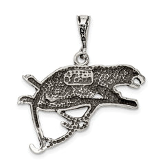 Sterling Silver 925 Men's Leopard Pendant with Antiqued Finish