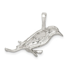 Sterling Silver 925 Polished Bird Pendant with Anti-Tarnish Finish