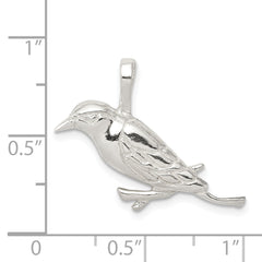 Sterling Silver 925 Polished Bird Pendant with Anti-Tarnish Finish