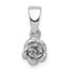 Sterling Silver Rhodium-plated Childrens Textured Rose Pendant
