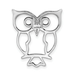 Sophia Jewelers 925 Sterling Silver Owl Pendant with Rhodium Plating