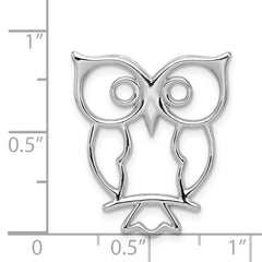 Sophia Jewelers 925 Sterling Silver Owl Pendant with Rhodium Plating