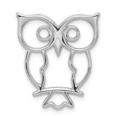 Sterling Silver Rhodium-plated Owl Chain Slide