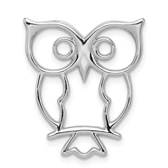 Sterling Silver Rhodium-plated Owl Chain Slide