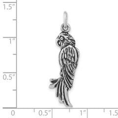 Unisex Sterling Silver 925 Parrot Pendant with Antiqued Finish