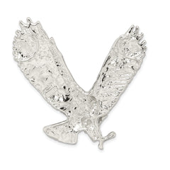 Sterling Silver 925 Eagle Pendant with Textured Polished Finish for Men