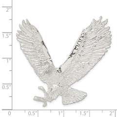 Sterling Silver 925 Eagle Pendant with Textured Polished Finish for Men