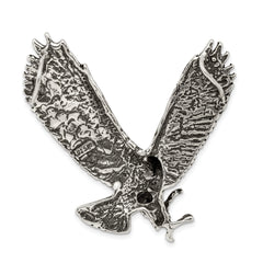 Sterling Silver 925 Eagle Pendant with Antiqued Textured Design for Men
