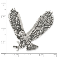 Sterling Silver 925 Eagle Pendant with Antiqued Textured Design for Men