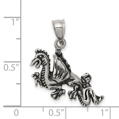 Sterling Silver 925 Dragon Pendant with Antiqued Finish