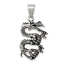 Dragon Pendant in Sterling Silver, 31mm Antiqued - Sophia Jewelers