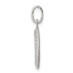 Sterling Silver CZ Anchor Pendant with Polished Rhodium Finish