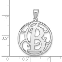 Sophia Jewelers Sterling Silver 925 Unisex Script Initial B Pendant