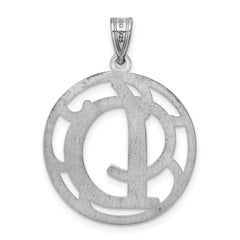 Sterling Silver 925 Unisex Script Initial D Charm Polished Finish