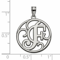 Sterling Silver 925 Polished Initial F Unisex Charm by Sophia Jewelers