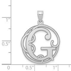 Sophia Jewelers Sterling Silver Rhodium-Plated Initial G Charm Unisex Polished