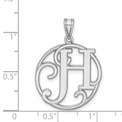Sophia Jewelers Unisex Rhodium-Plated Initial H Sterling Silver Charm